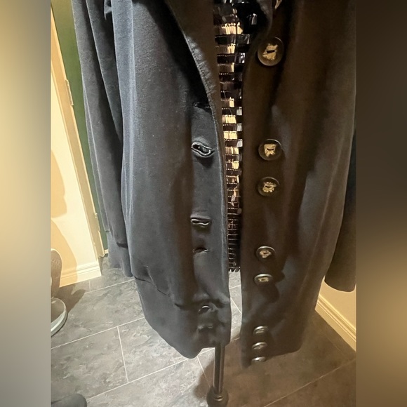 Lilla P longer length button up cardigan jacket cotton black M - Picture 3 of 12